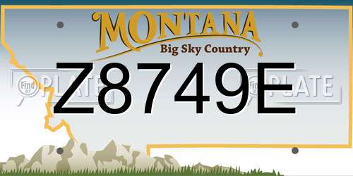 Z8749E Montana License Plate