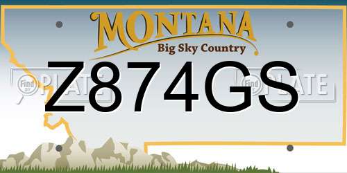 Z874GS Montana License Plate