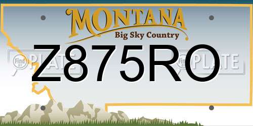 Z875RO Montana License Plate