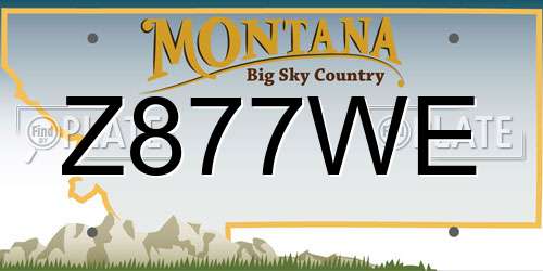 Z877WE Montana License Plate