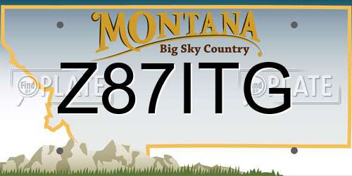 Z87ITG Montana License Plate