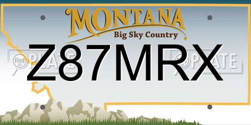 Z87MRX Montana License Plate