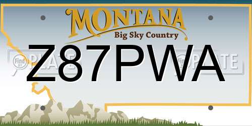 Z87PWA Montana License Plate
