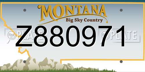 Z880971 Montana License Plate