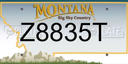 Z8835T Montana License Plate