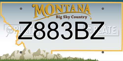 Z883BZ Montana License Plate