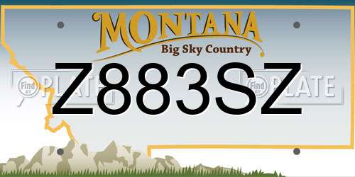 Z883SZ Montana License Plate