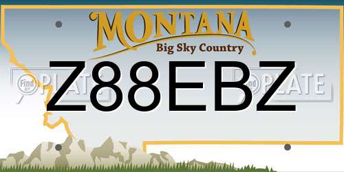 Z88EBZ Montana License Plate