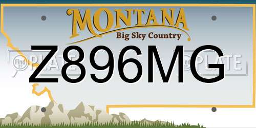 Z896MG Montana License Plate