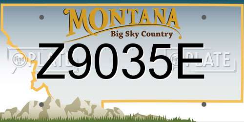 Z9035E Montana License Plate