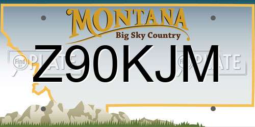Z90KJM Montana License Plate
