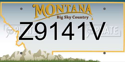 Z9141V Montana License Plate