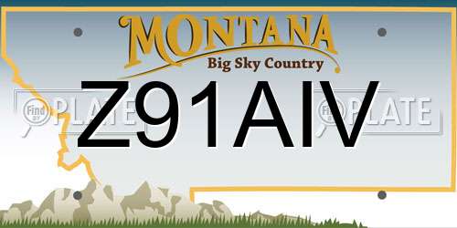 Z91AIV Montana License Plate