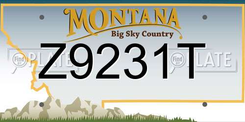 Z9231T Montana License Plate