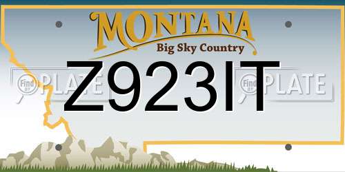 Z923IT Montana License Plate