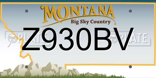 Z930BV Montana License Plate