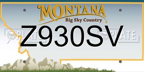 Z930SV Montana License Plate