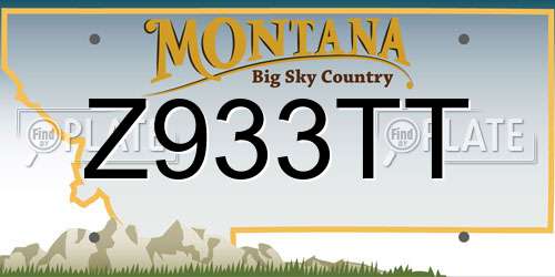 Z933TT Montana License Plate