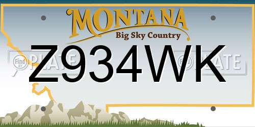 Z934WK Montana License Plate