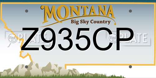Z935CP Montana License Plate