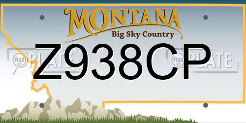 Z938CP Montana License Plate