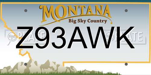 Z93AWK Montana License Plate