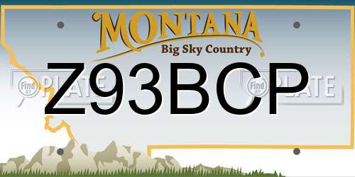 Z93BCP Montana License Plate