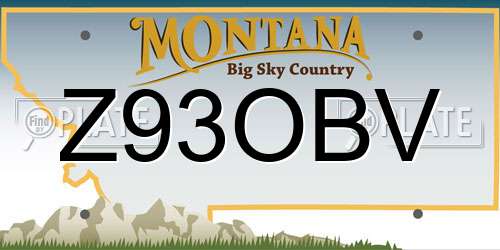 Z93OBV Montana License Plate
