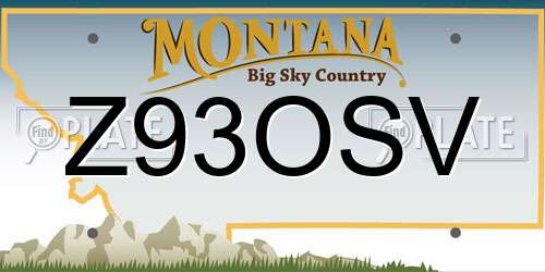 Z93OSV Montana License Plate