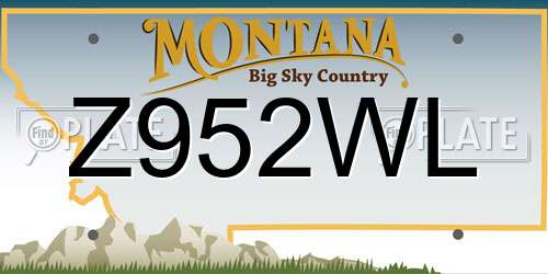 Z952WL Montana License Plate