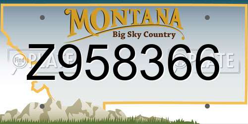 Z958366 Montana License Plate