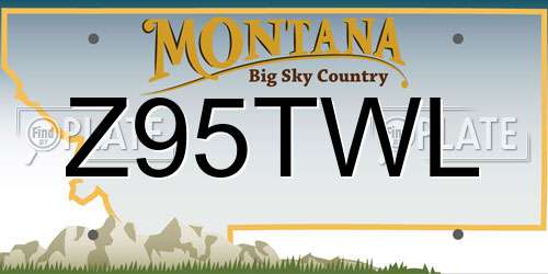 Z95TWL Montana License Plate