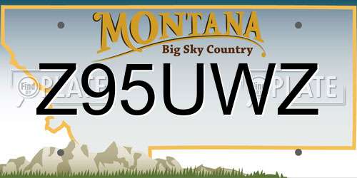 Z95UWZ Montana License Plate
