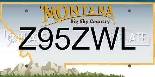 Z95ZWL Montana License Plate