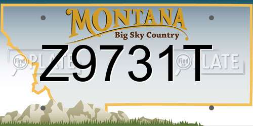 Z9731T Montana License Plate