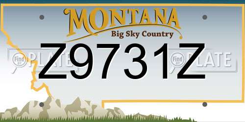 Z9731Z Montana License Plate