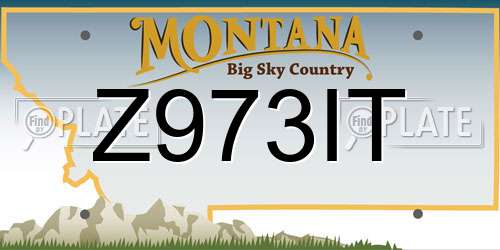 Z973IT Montana License Plate