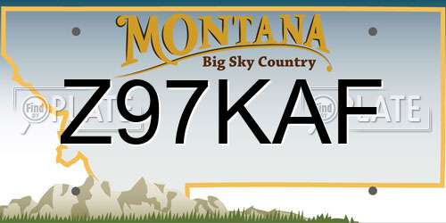 Z97KAF Montana License Plate