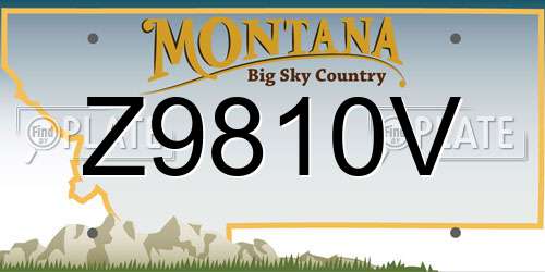 Z9810V Montana License Plate