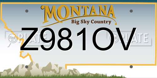 Z981OV Montana License Plate