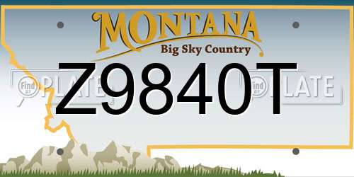 Z9840T Montana License Plate