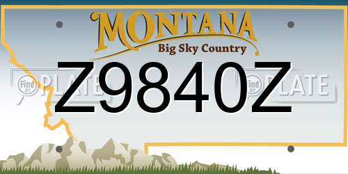 Z9840Z Montana License Plate