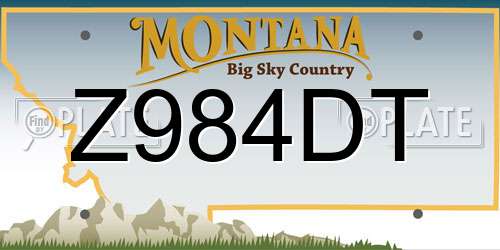 Z984DT Montana License Plate