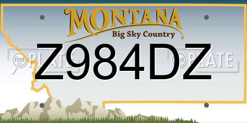 Z984DZ Montana License Plate