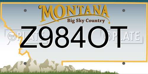 Z984OT Montana License Plate