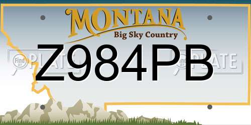 Z984PB Montana License Plate
