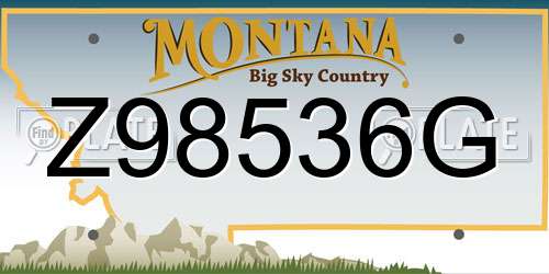 Z98536G Montana License Plate