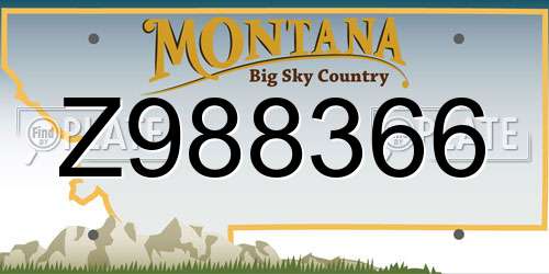 Z988366 Montana License Plate