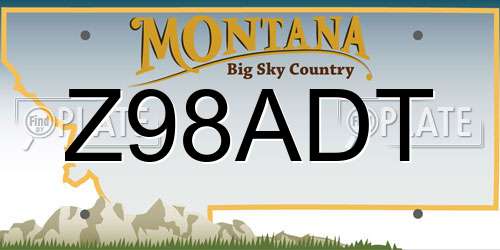 Z98ADT Montana License Plate