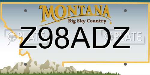 Z98ADZ Montana License Plate